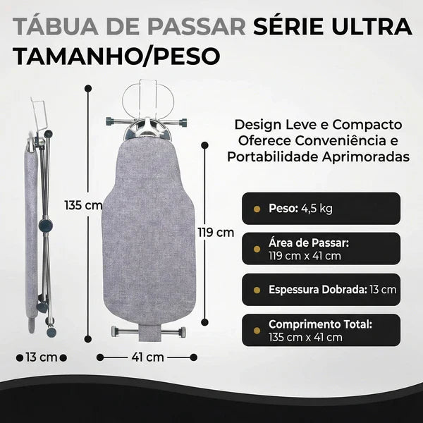 Tábua de Passar Roupas 360° Completa e Ajustável